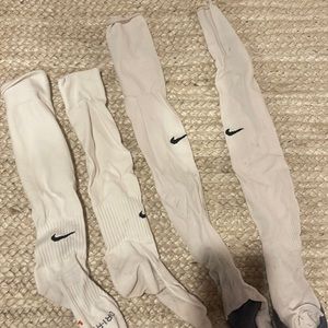 White Nike soccer socks